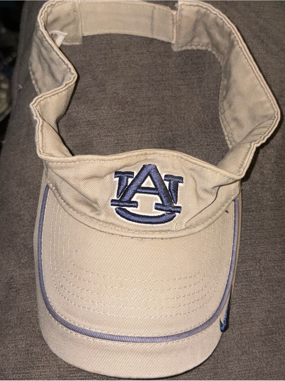 Nike Beige Visor with Navy AU Embroidered Logo
